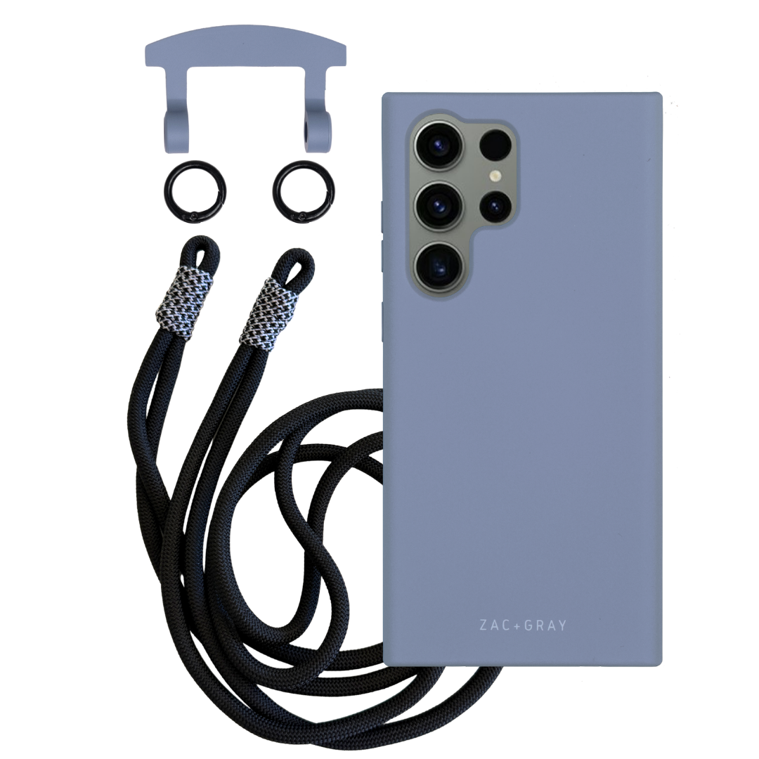 Samsung S25 Ultra BLUE FOG CASE + KNOTTED CORD