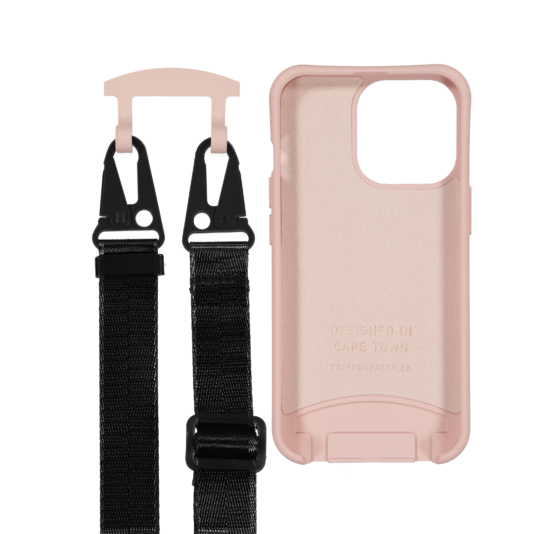 iPhone 11 Pro Max ROSÉ PINK CASE + MIDNIGHT BLACK STRAP