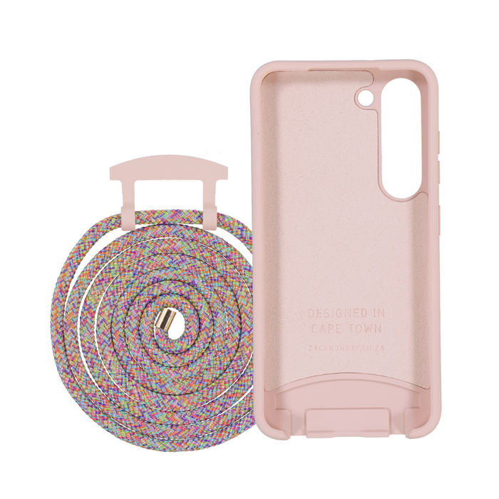 Samsung S23 ROSÉ PINK CASE + RAINBOW CORD