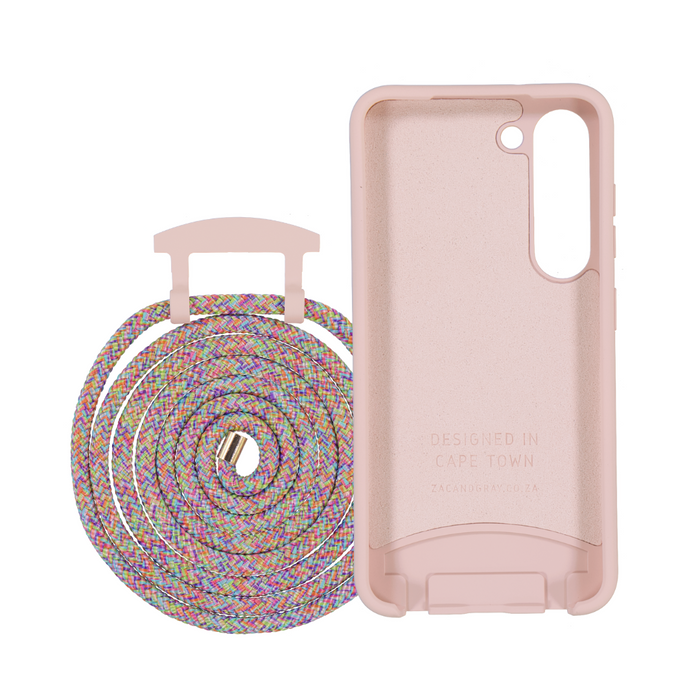Samsung S21 FE ROSÉ PINK CASE + RAINBOW CORD