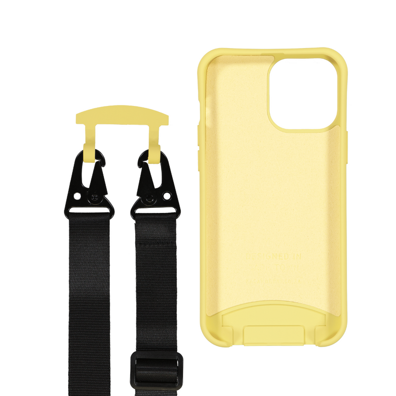 iPhone 6/6S/7/8/SE (2020 & 2022) SUNSHINE YELLOW CASE + MIDNIGHT BLACK STRAP