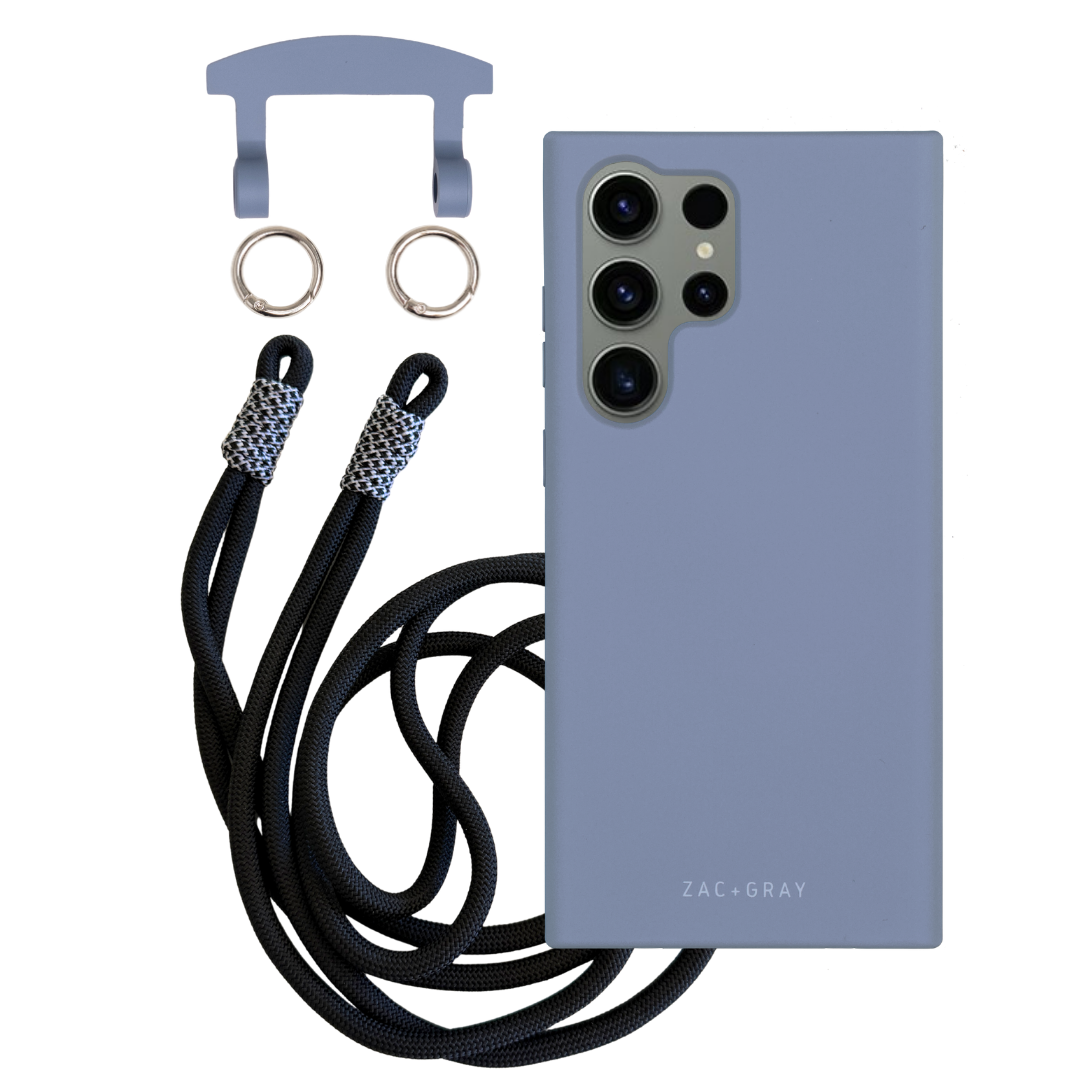 Samsung S25 Ultra BLUE FOG CASE + KNOTTED CORD