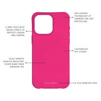 iPhone 13 Pro HOT PINK CASE + HOT PINK CORD