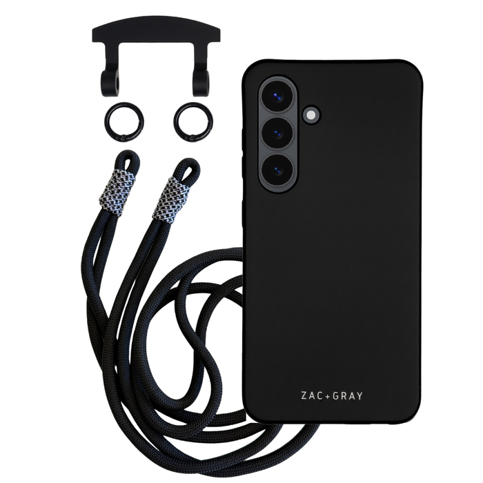 Samsung S26 MIDNIGHT BLACK CASE + KNOTTED CORD