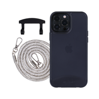 iPhone 12 Pro Max FROSTED MIDNIGHT BLACK CASE + CRYSTAL CORD