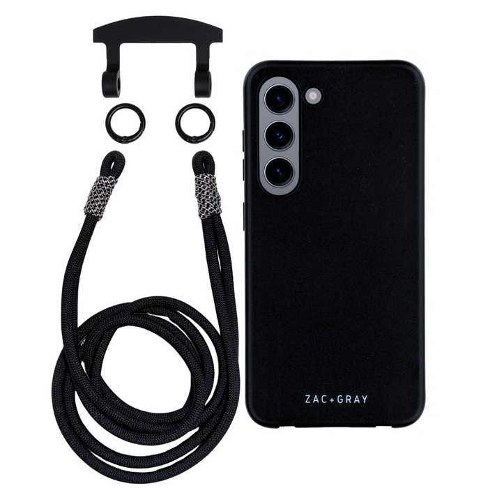 Samsung S23 MIDNIGHT BLACK CASE + KNOTTED CORD