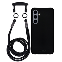 Samsung S24 MIDNIGHT BLACK CASE + KNOTTED CORD