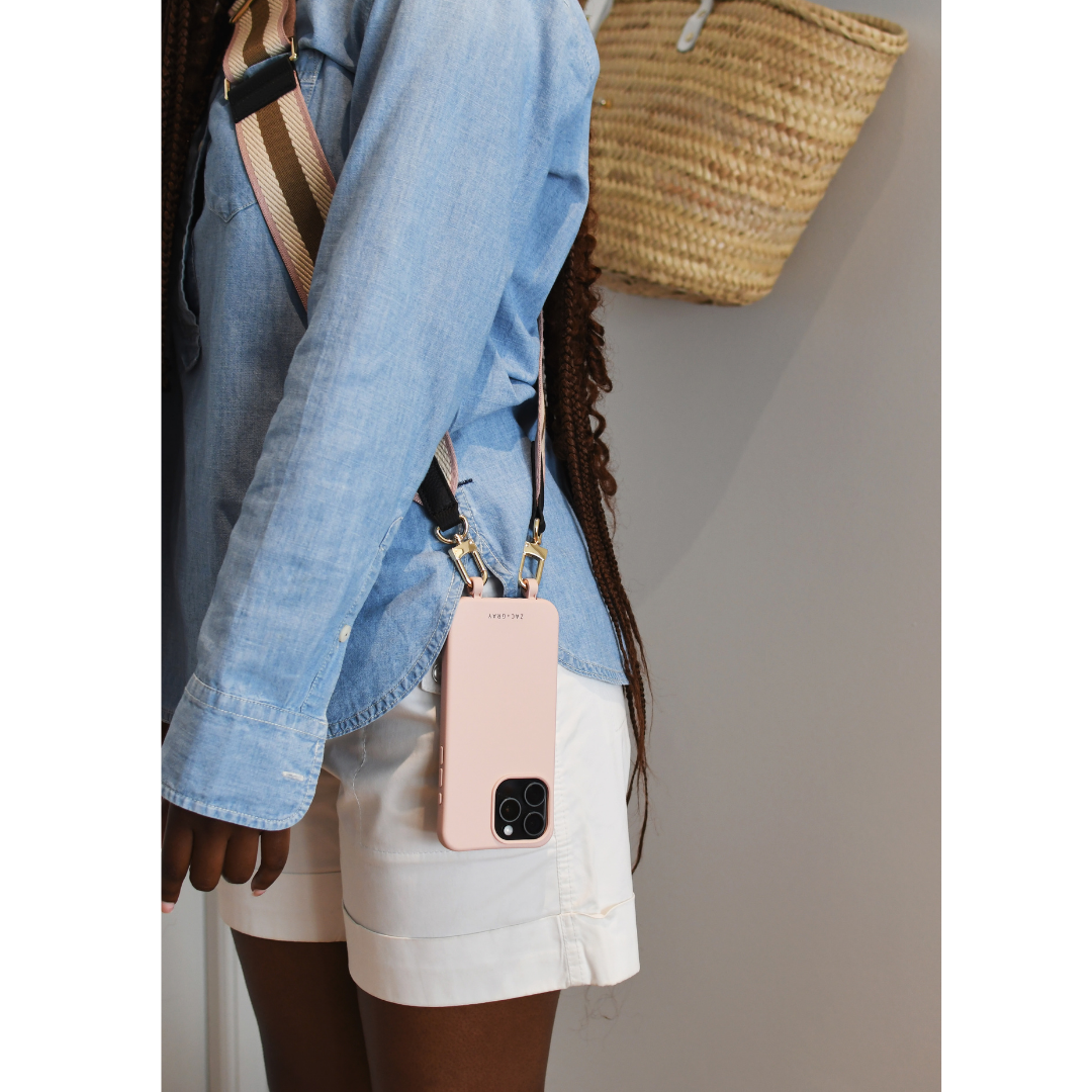 Samsung S25 Ultra ROSÉ PINK CASE + PATTERNED STRAP
