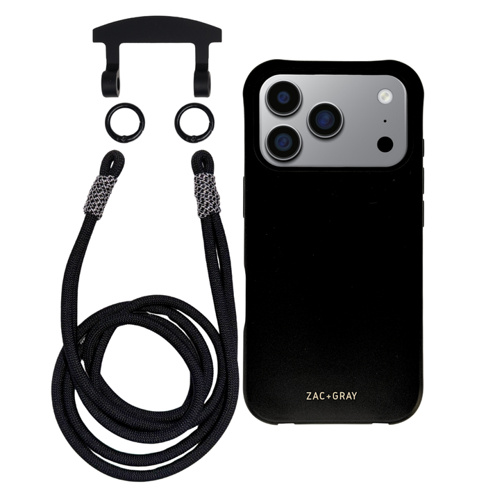 iPhone 17 Pro Max MIDNIGHT BLACK CASE + KNOTTED CORD