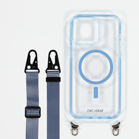 SKY BLUE TRANSPARENT CASE WITH STRAP - MAGSAFE