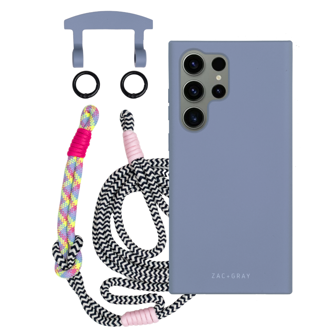 Samsung S25 Ultra BLUE FOG CASE + KNOTTED CORD