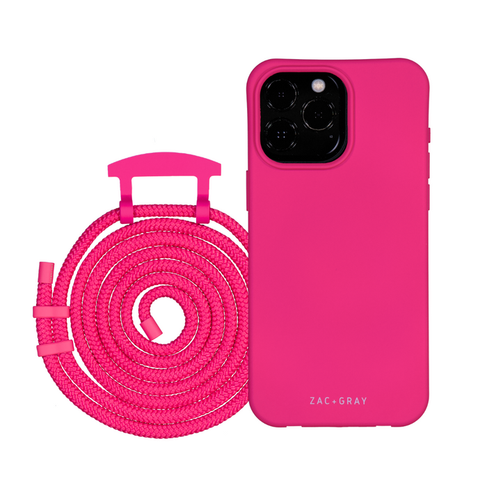 iPhone 12 and iPhone 12 Pro HOT PINK CASE + HOT PINK CORD