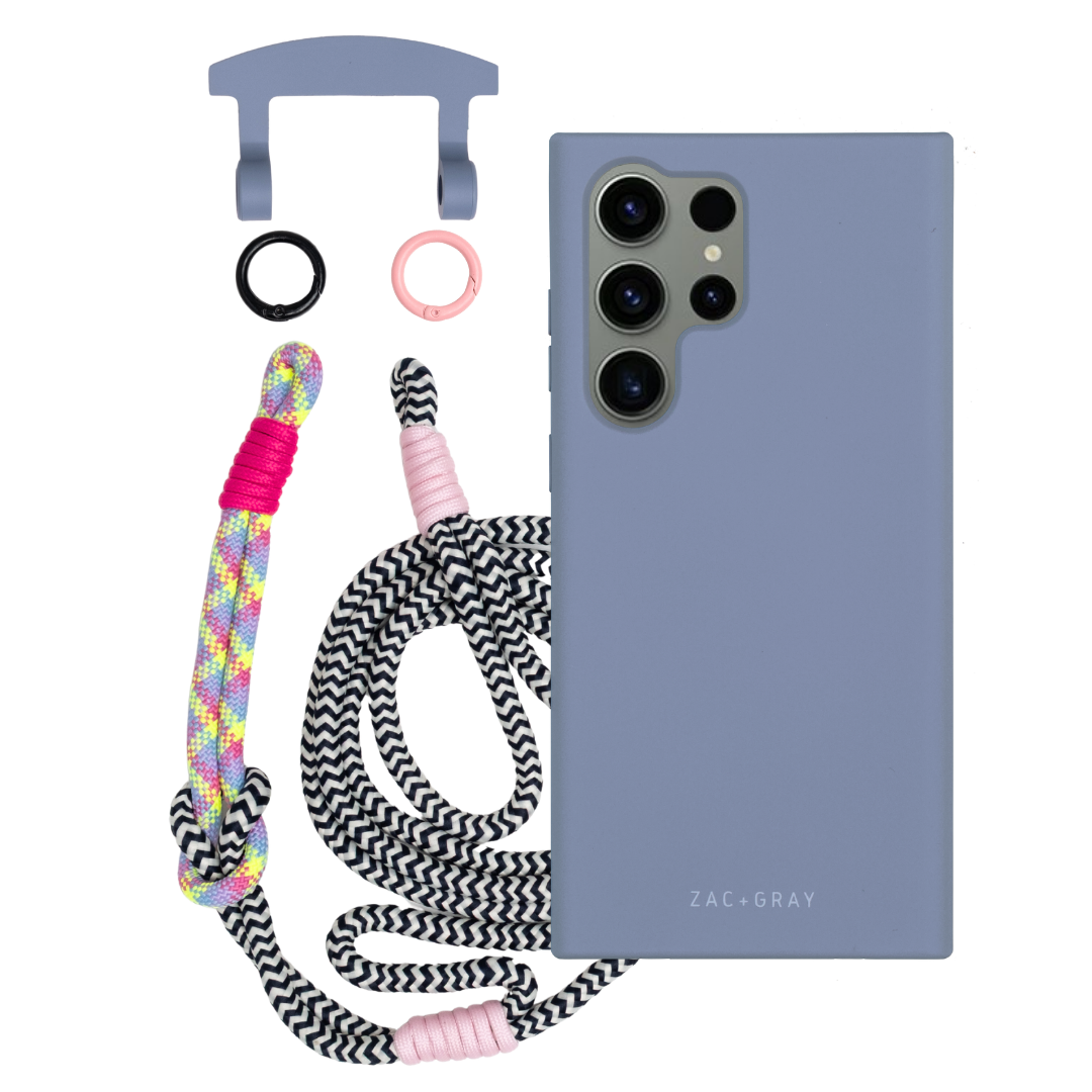 Samsung S25 Ultra BLUE FOG CASE + KNOTTED CORD