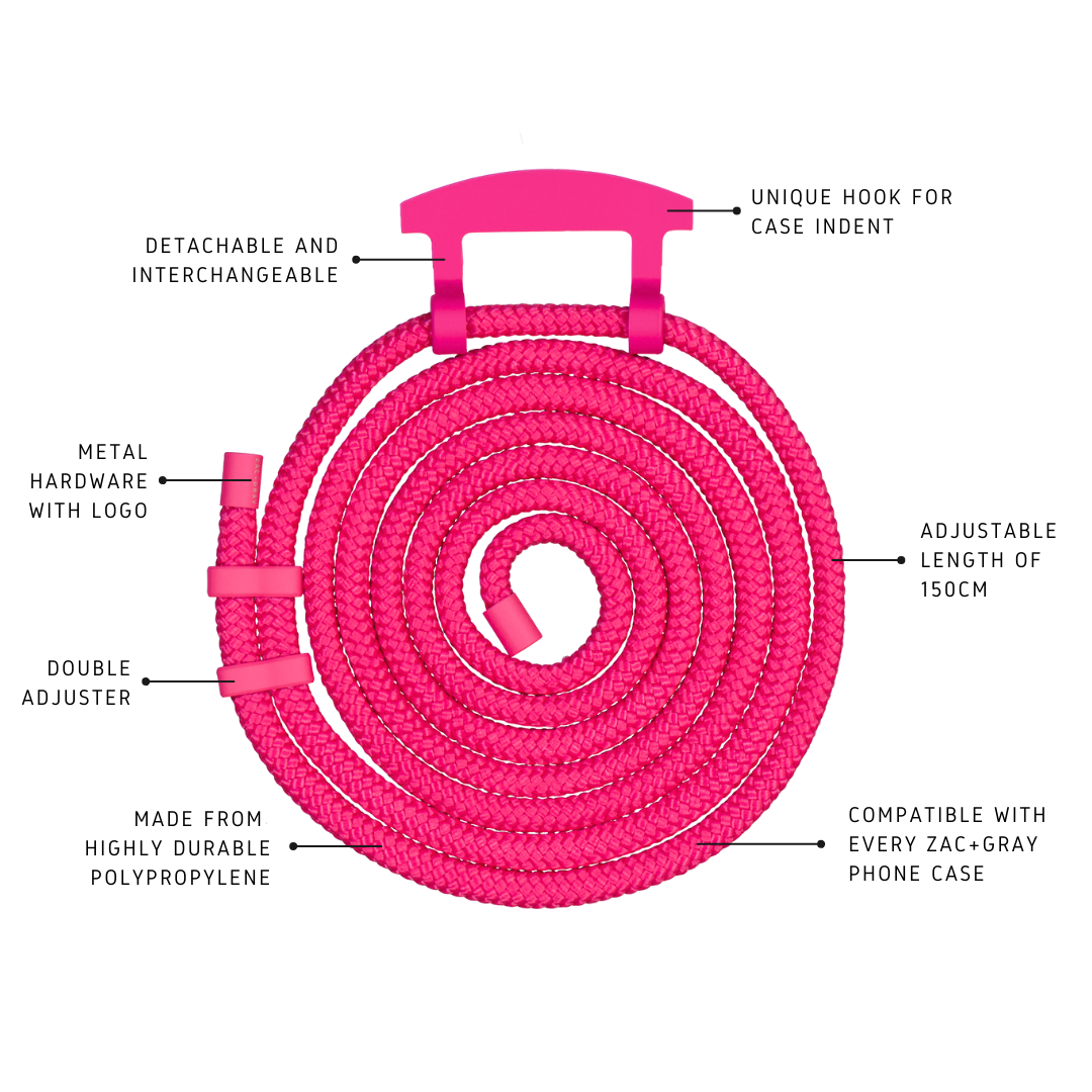HOT PINK CORD WITH HOT PINK HOOK