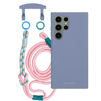 Samsung S25 Ultra BLUE FOG CASE + KNOTTED CORD