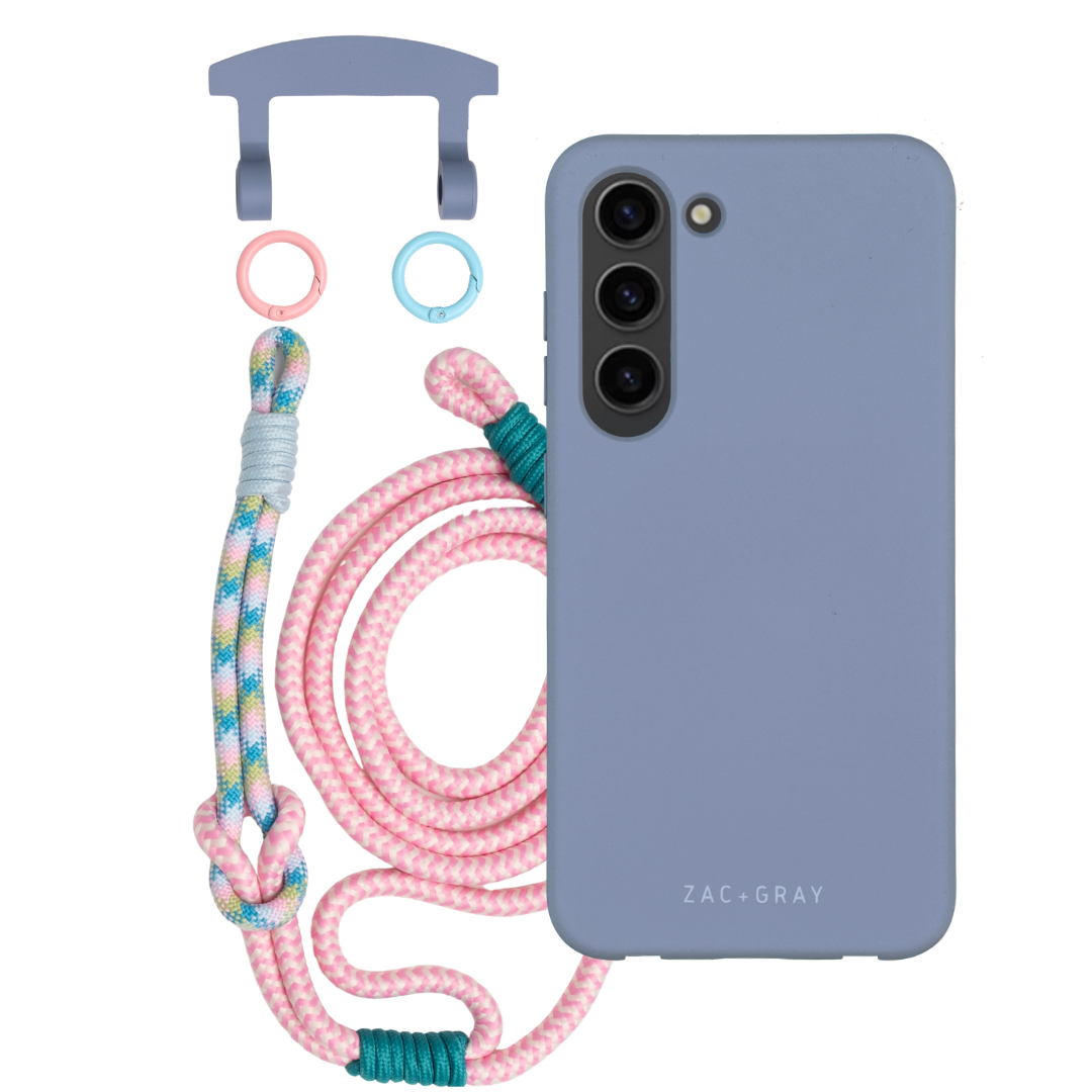 Samsung S23 Plus BLUE FOG CASE + KNOTTED CORD