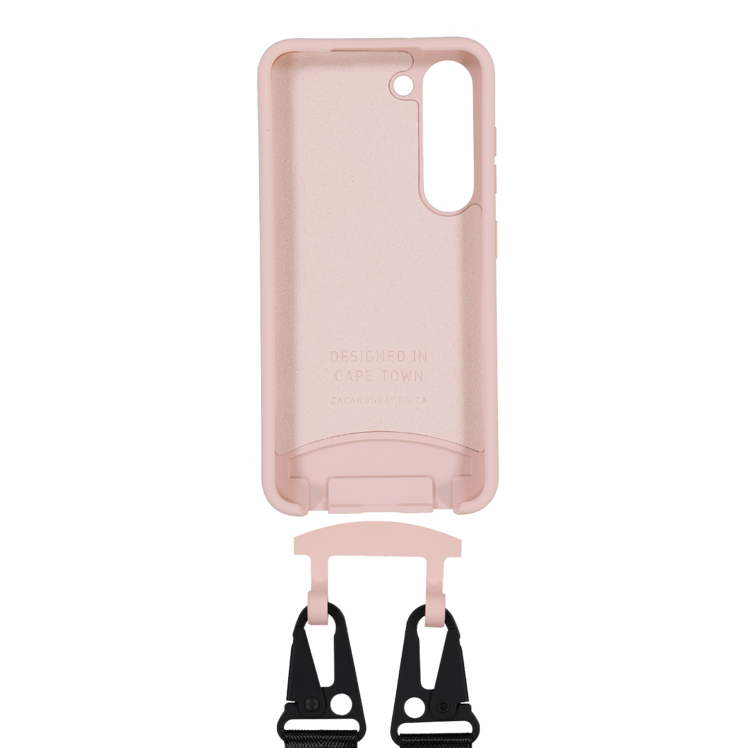 Samsung S24 Ultra ROSÉ PINK CASE + MIDNIGHT BLACK STRAP