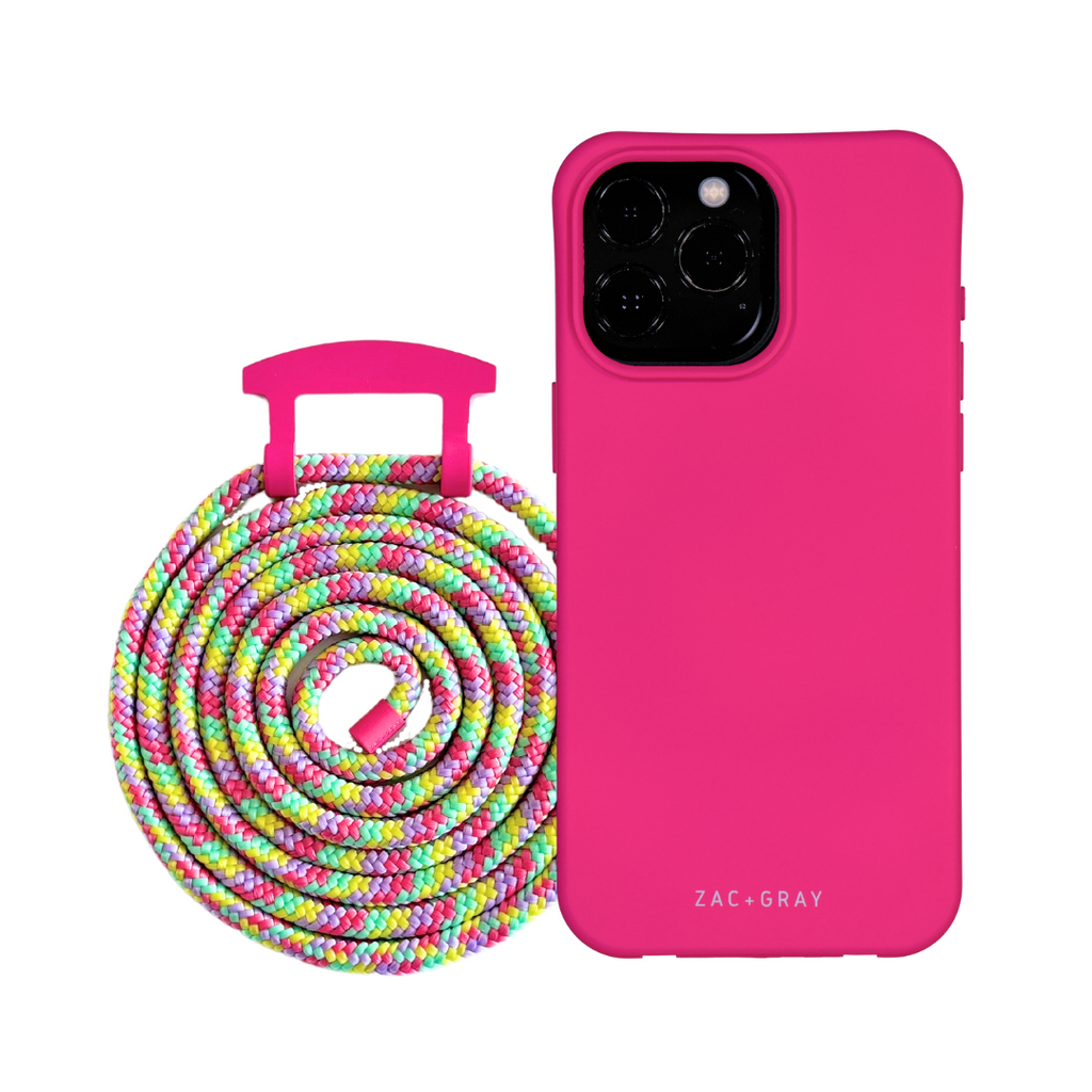 iPhone 12 Pro Max HOT PINK CASE + TUTTI FRUTTI CORD – Zac+Gray