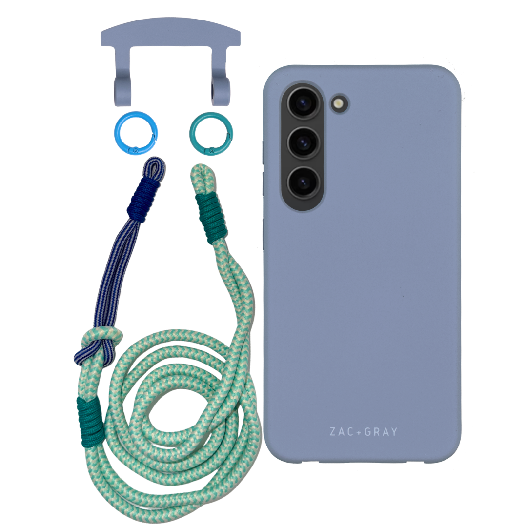 Samsung S23 Plus BLUE FOG CASE + KNOTTED CORD