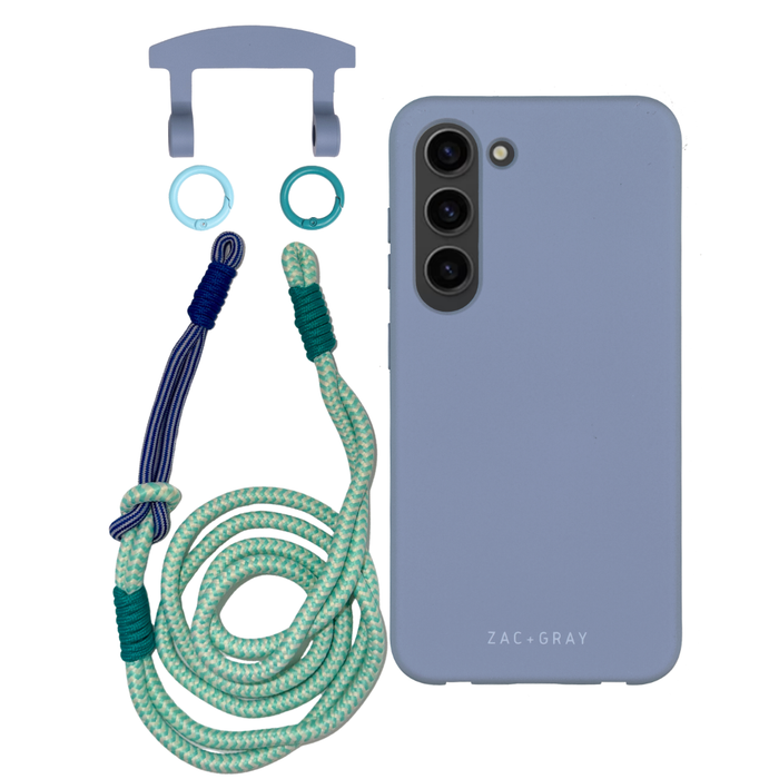 Samsung S24 Plus BLUE FOG CASE + KNOTTED CORD