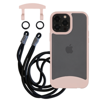 iPhone 12 and 12 Pro FROSTED ROSÉ PINK CASE + KNOTTED CORD