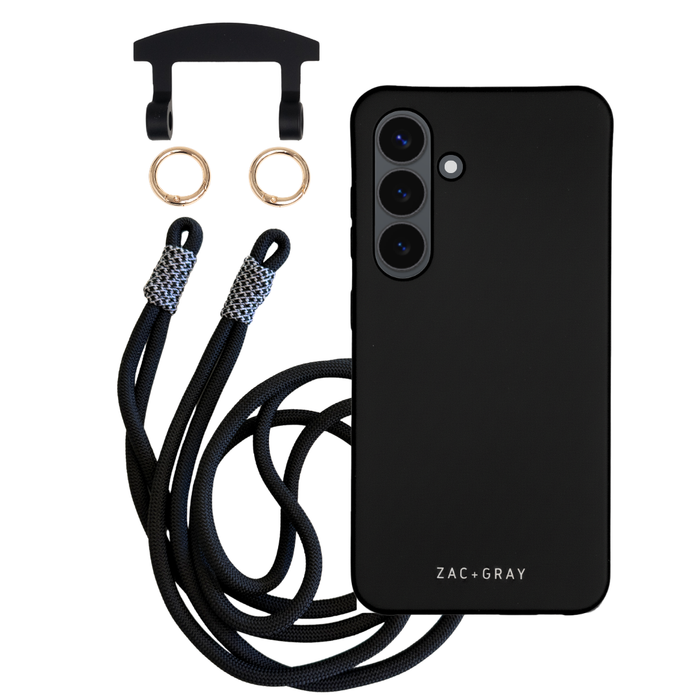 Samsung S26 MIDNIGHT BLACK CASE + KNOTTED CORD
