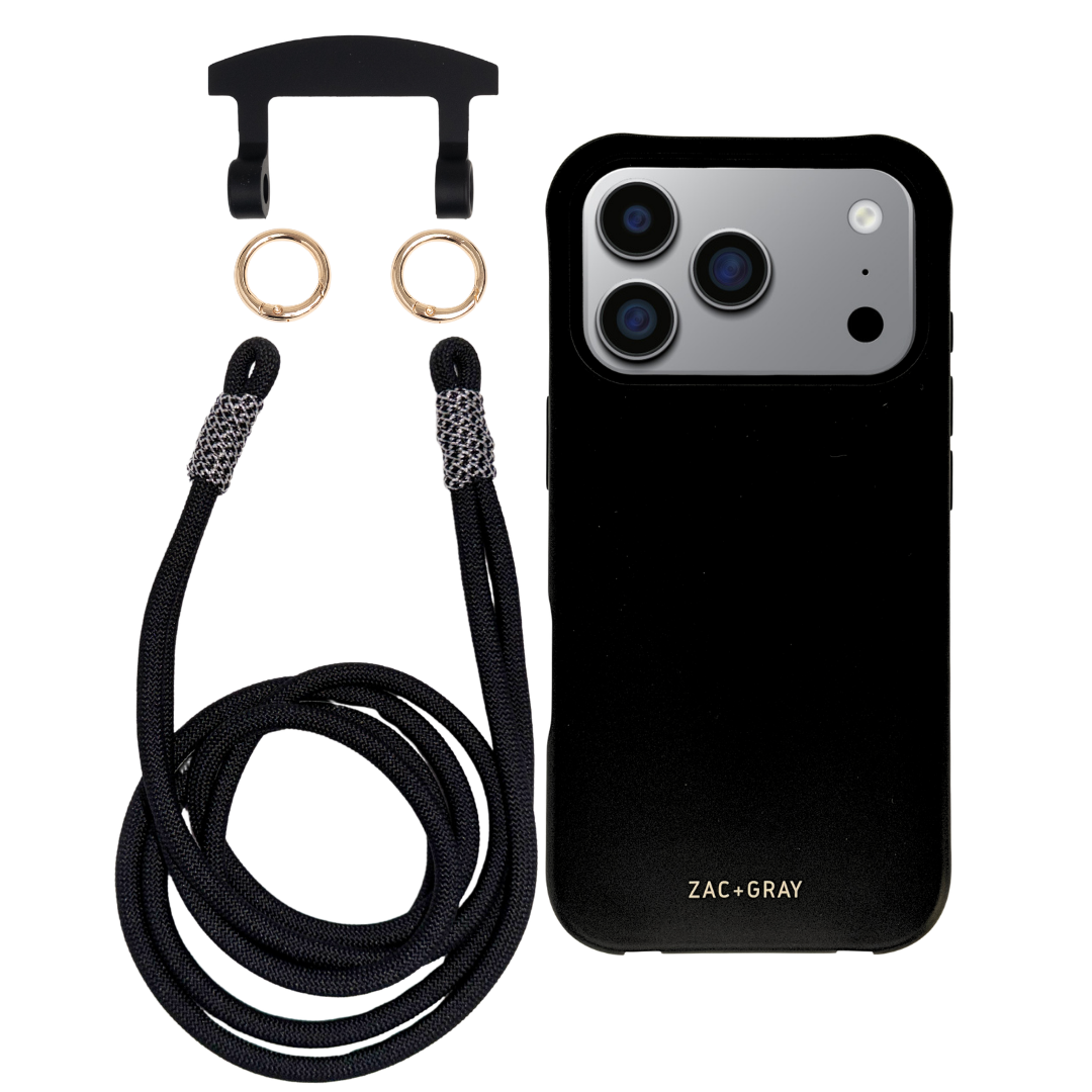 iPhone 17 Pro MIDNIGHT BLACK CASE + KNOTTED CORD