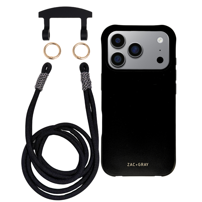 iPhone 17 Pro Max MIDNIGHT BLACK CASE + KNOTTED CORD