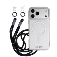 CRYSTAL CLEAR TRANSPARENT CASE WITH MIDNIGHT BLOOM KNOTTED CORD - MAGSAFE