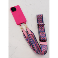 PATTERNED STRAP + HOT PINK HOOK