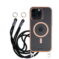 iPhone 16 Plus POWDER PINK TRANSPARENT CASE + KNOTTED CORD