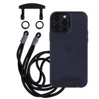 iPhone 12 Pro Max MIDNIGHT BLACK FROSTED CASE + KNOTTED CORD