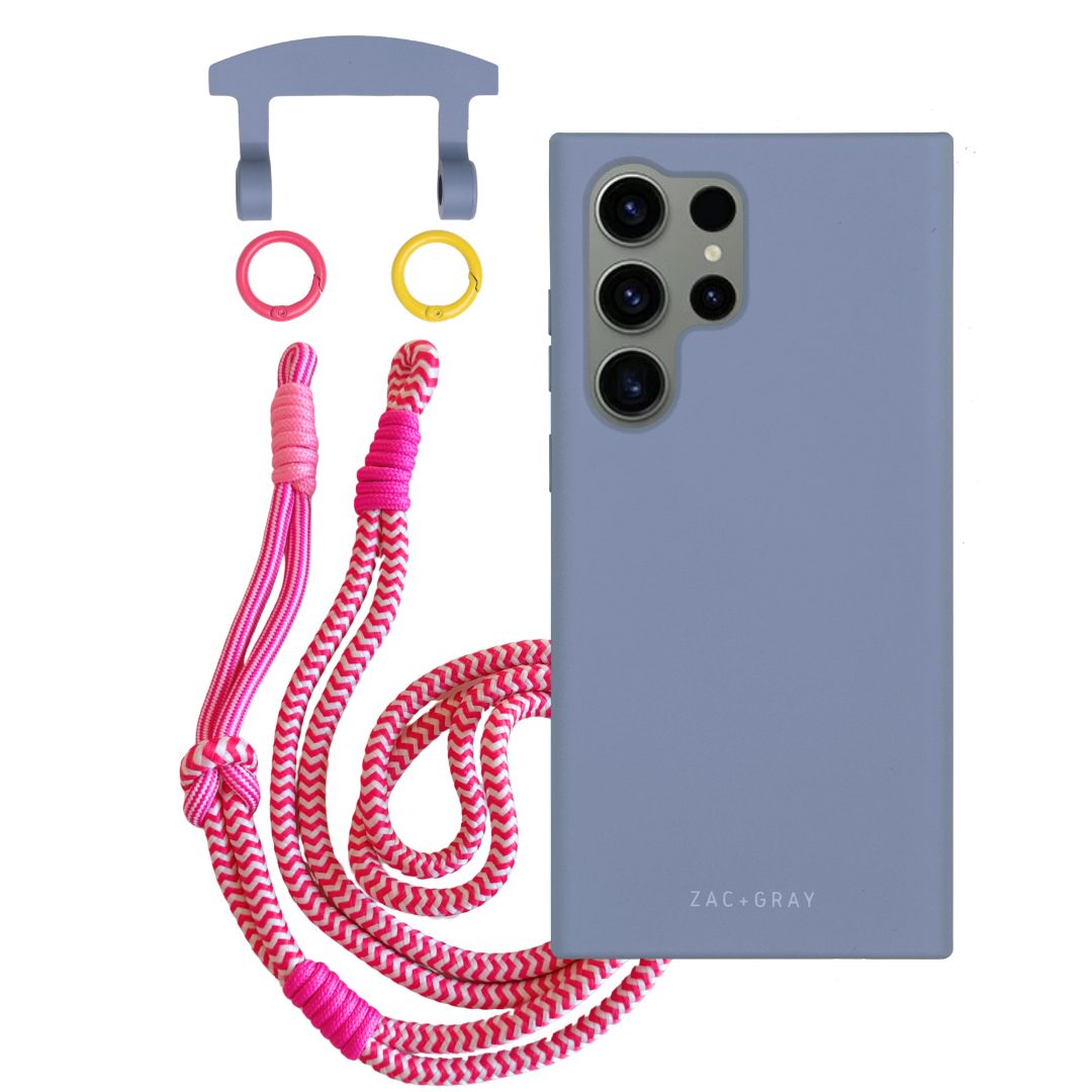 Samsung S25 Ultra BLUE FOG CASE + KNOTTED CORD