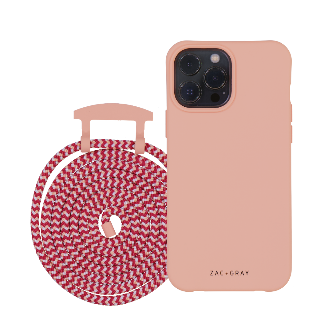 iPhone 14 SUNSET CORAL CASE + POMEGRANATE CORD