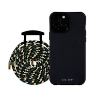 iPhone 6 Plus / 6s Plus / 7 Plus / 8 Plus MIDNIGHT BLACK CASE + FOREST CORD