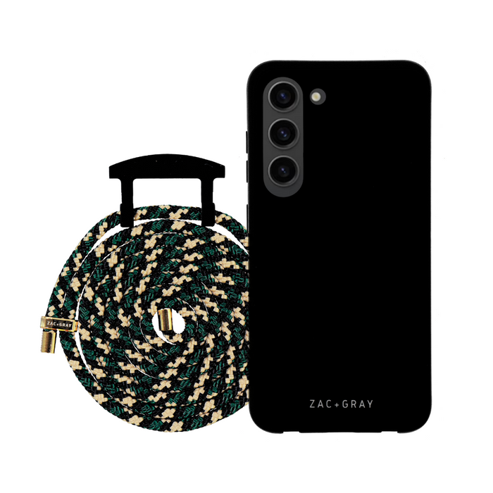 Samsung S23 MIDNIGHT BLACK CASE + FOREST CORD