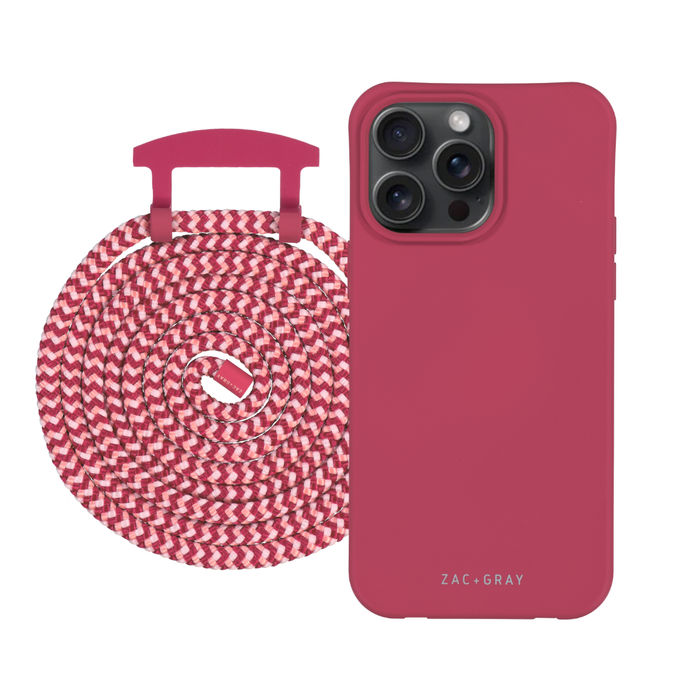 iPhone 15 Pro Max RASPBERRY RED CASE + CORD