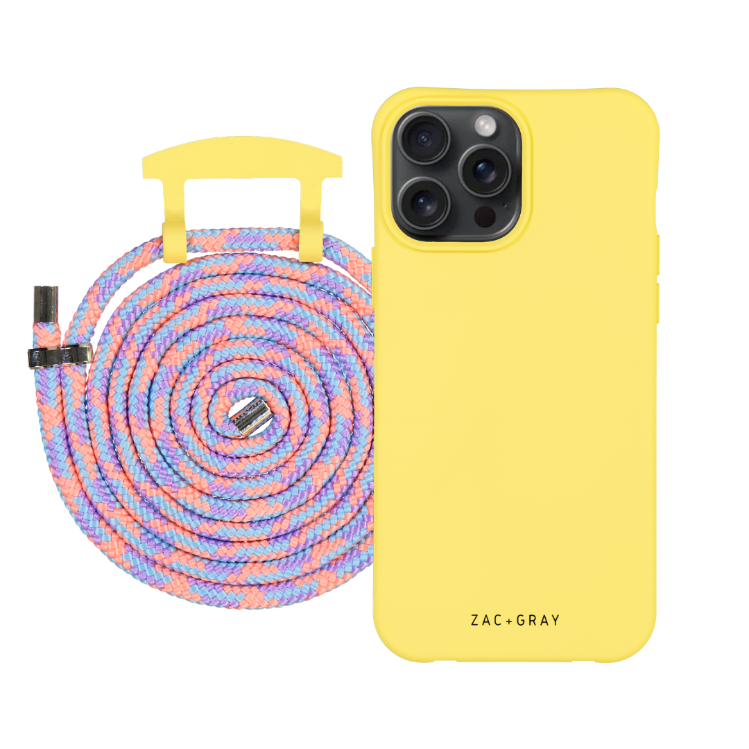 iPhone 6 / 6s / 7 / 8 / SE (2020 & 2022) SUNSHINE YELLOW CASE + CORD