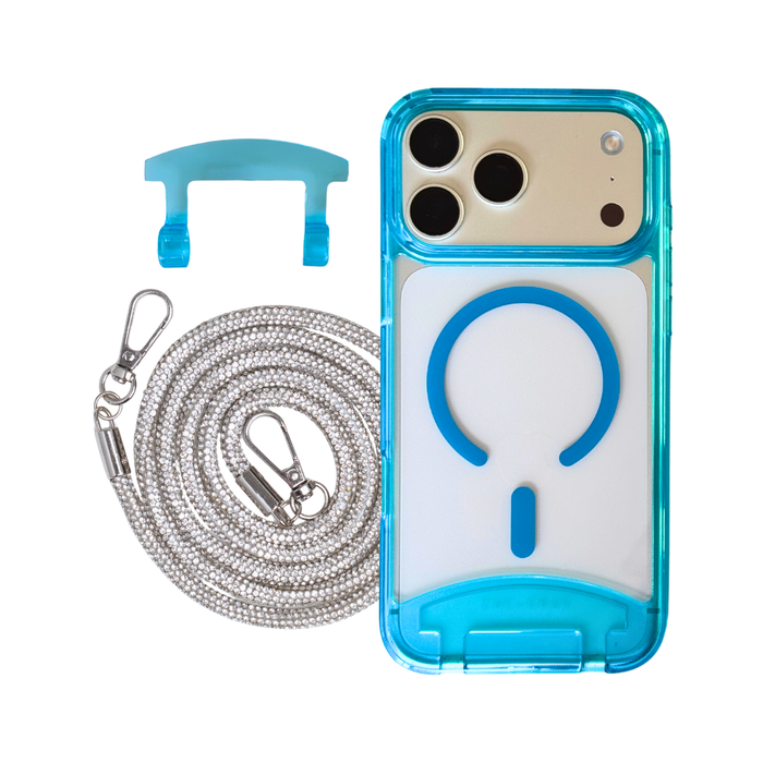 iPhone 17 Air AQUAMARINE TRANSPARENT CASE + CRYSTAL CORD