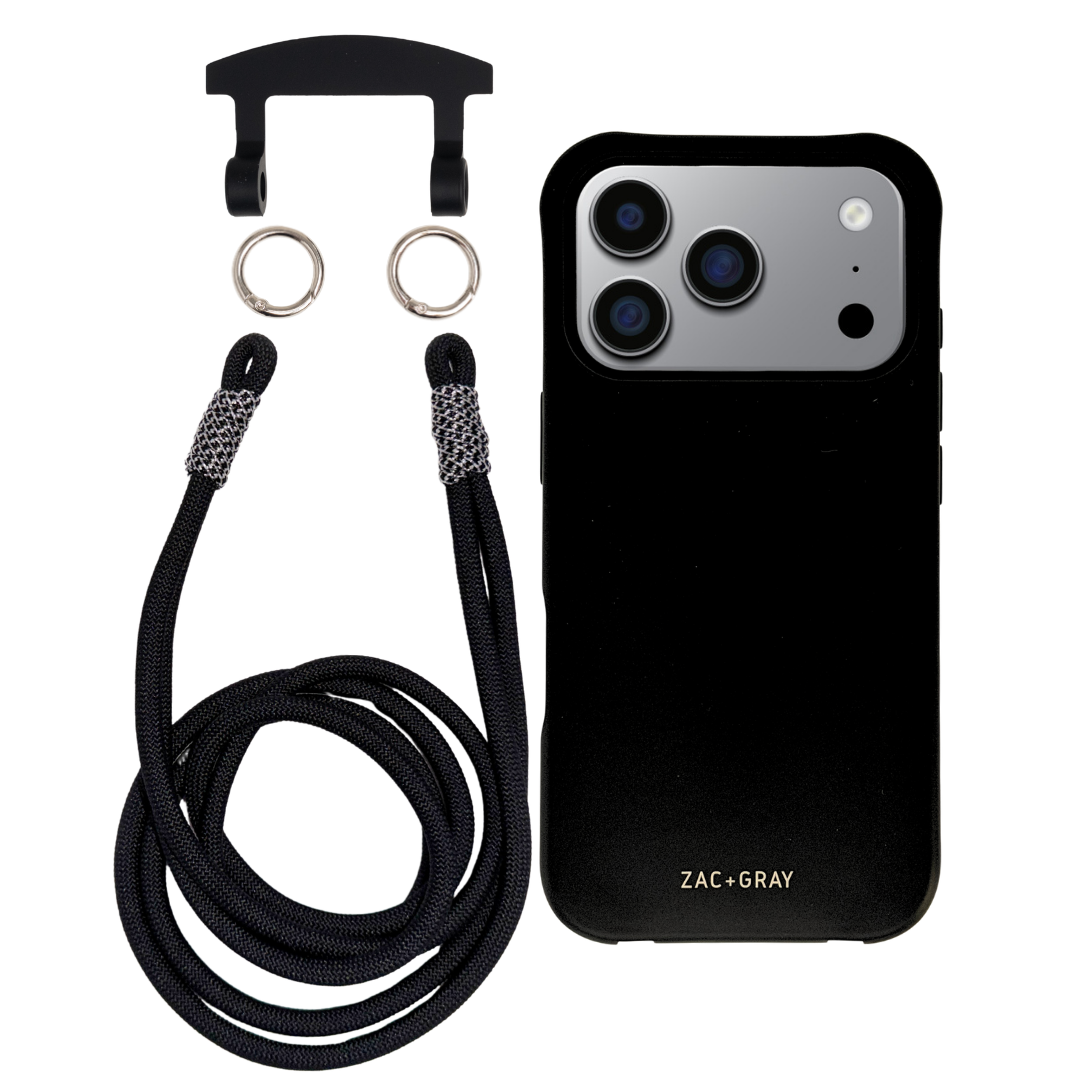 iPhone 17 Pro MIDNIGHT BLACK CASE + KNOTTED CORD