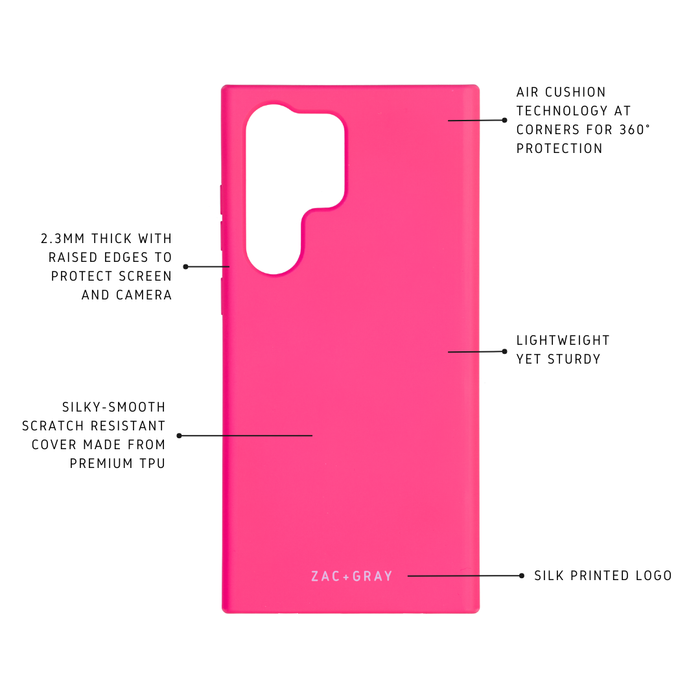 a pink case with instructions for the back of a cell phone