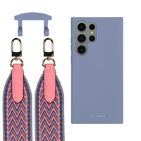Samsung S25 Ultra BLUE FOG CASE + PATTERNED STRAP