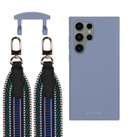 Samsung S25 Ultra BLUE FOG CASE + PATTERNED STRAP