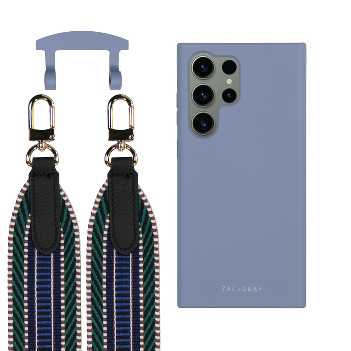 Samsung S25 Ultra BLUE FOG CASE + PATTERNED STRAP