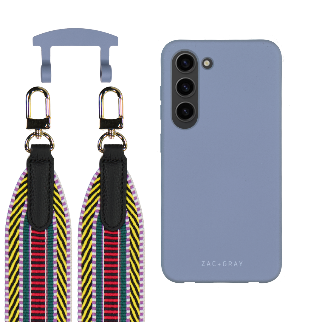 Samsung S23 Plus BLUE FOG CASE + PATTERNED STRAP