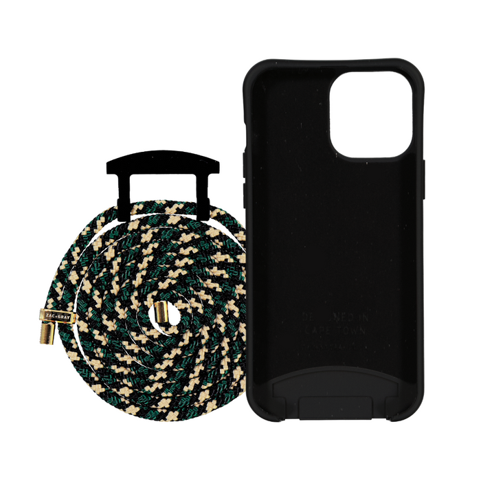 iPhone 15 Pro Max MIDNIGHT BLACK CASE + FOREST CORD