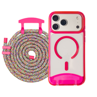 iPhone 17 HOT PINK TRANSPARENT CASE + CORD