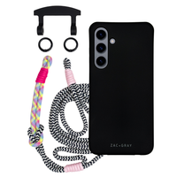 Samsung S24 MIDNIGHT BLACK CASE + KNOTTED CORD