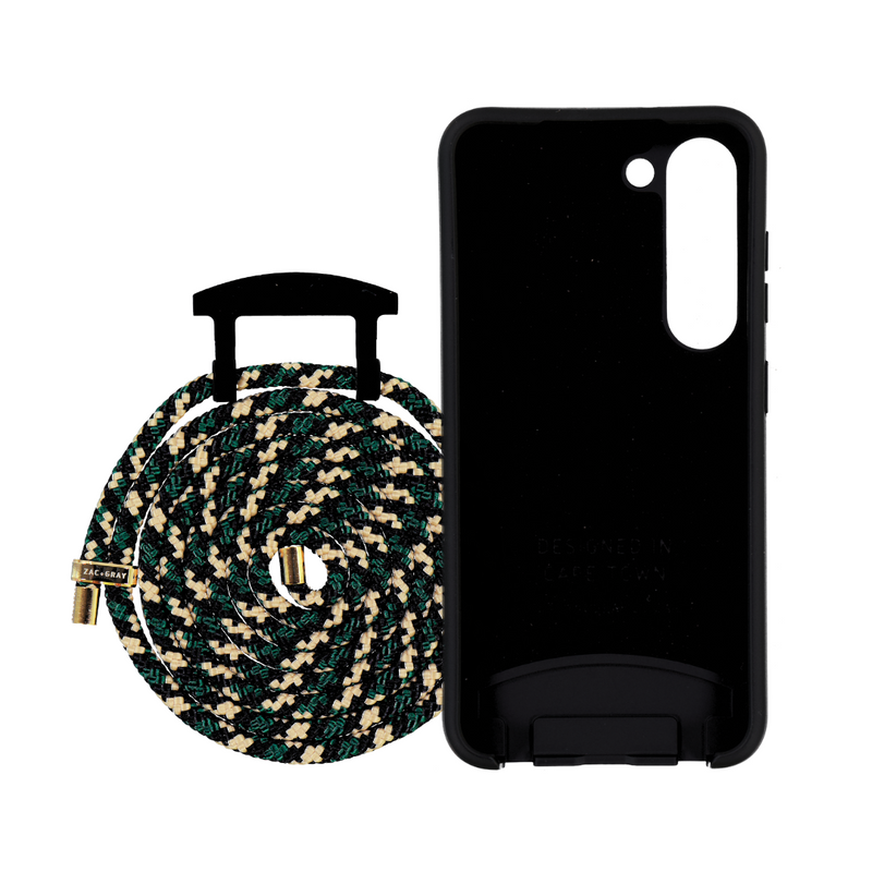 Samsung S23 Plus MIDNIGHT BLACK CASE + FOREST CORD