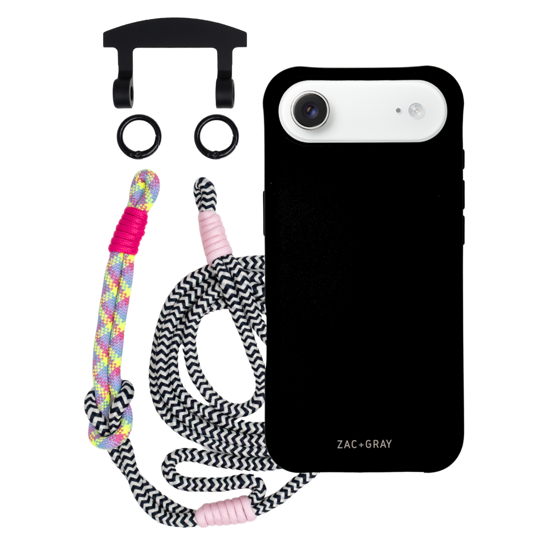 iPhone 17 Air MIDNIGHT BLACK CASE + KNOTTED CORD